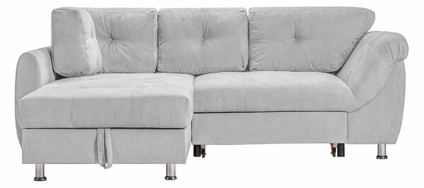 Colțar Extensibil MERLIN, cu lada depozitare, variante stânga/dreapta, 230 x 190 x 93 cm, Gri-Deschis-Enjoy / Stanga