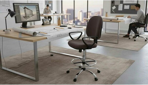 Scaun birou TAMBER, maro, stofa clasica, 62x57x116/137 cm