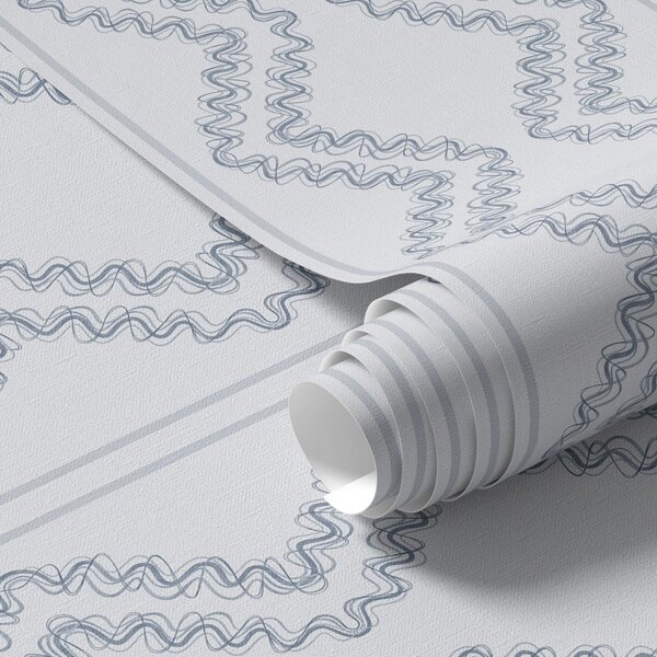 Tapet Zigzaguri din dantelă, albastru rece, Tapet abstract, a00689v1 : Uwalls.ro
