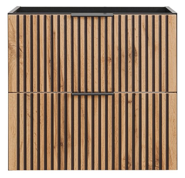 Comad Xilo dulap 60x46x57 cm sub chiuveta pe perete negru-stejar XILO BLACK WOTAN 82-60-D-2S
