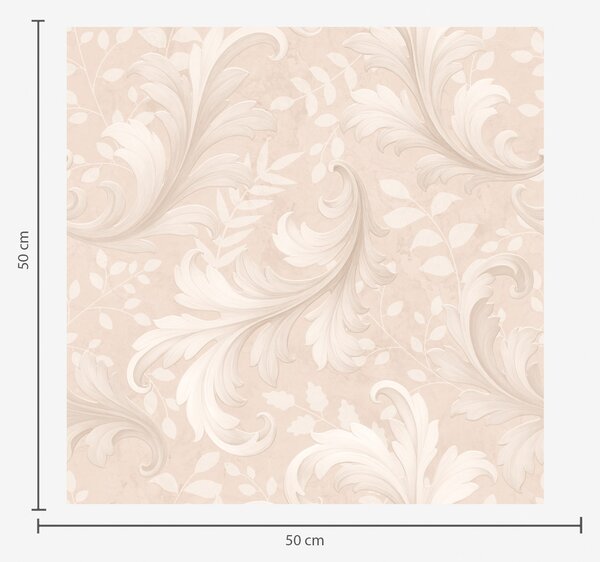 Tapet Volute de acant pe fond bej cald, Tapet natura, Tapet frunze, a00772 : Uwalls.ro