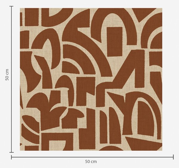 Tapet Forme geometrice din teracotă pe pânză de in, Tapet abstract, a00774 : Uwalls.ro