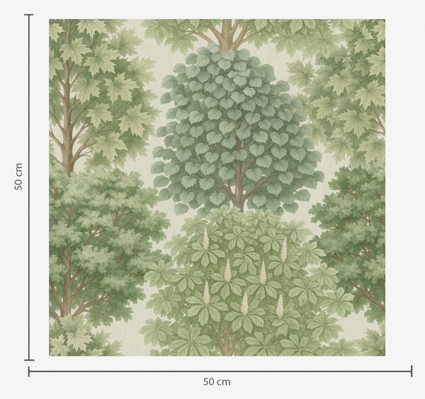 Tapet Grădină cu copaci în nuanțe delicate de verde pe un fundal deschis, Tapet flori, a00775 : Uwalls.ro