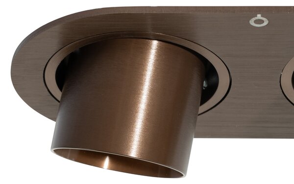 Set de 6 spoturi încastrate bronz închis GU10 35mm înclinabile cu 2 lumini - Installa