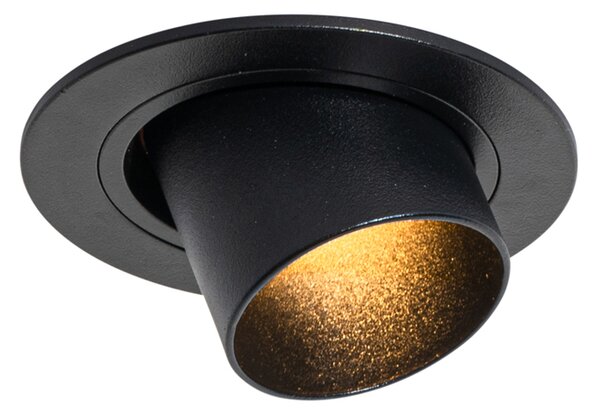 Spot modern integrat negru GU10 35mm rotund inclinabil - Installa