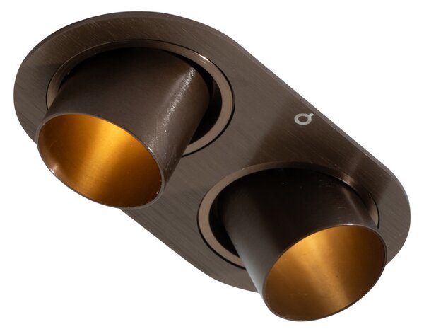 Spot integrat rotunjit bronz închis GU10 35mm orientabil 2 lumini - Installa