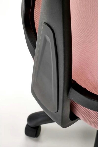 Scaun birou copii NANI, roz/negru, stofa/plasa, 52x56x85-95 cm
