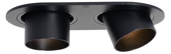 Set de 6 spoturi încastrate negre GU10 35mm înclinabile cu 2 lumini - Installa