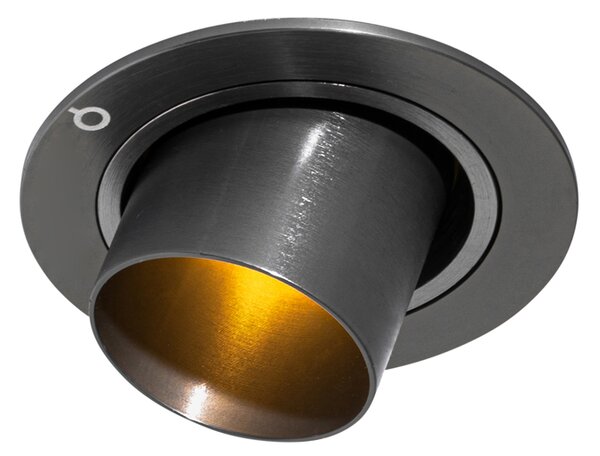 Spot modern integrat, gri metalizat, GU10, 35 mm rotund, inclinabil - Installa