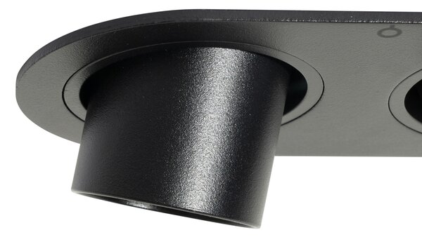 Set de 6 spoturi încastrate negre GU10 35mm înclinabile cu 2 lumini - Installa