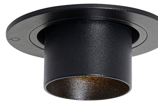 Set de 6 spoturi încastrate negre GU10 35mm rotunde înclinabile - Installa