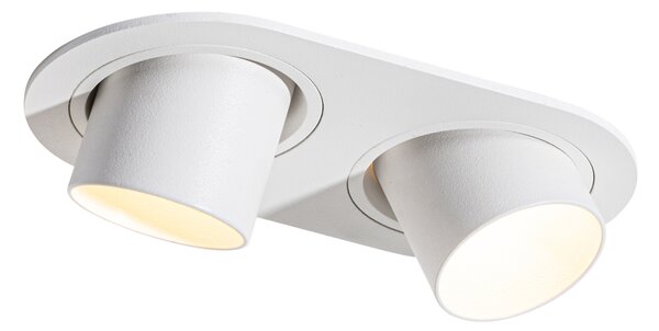 Spot îngropat rotunjit alb GU10 35mm inclinabil 2 lumini - Installa