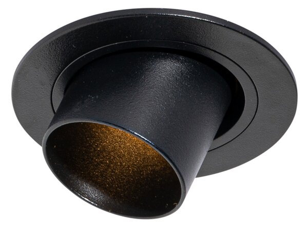 Spot modern integrat negru GU10 35mm rotund inclinabil - Installa