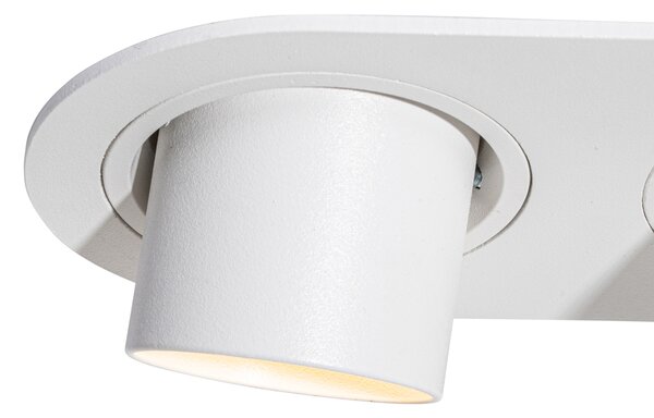 Set de 6 spoturi încastrate albe GU10 35mm înclinabile cu 2 lumini - Installa