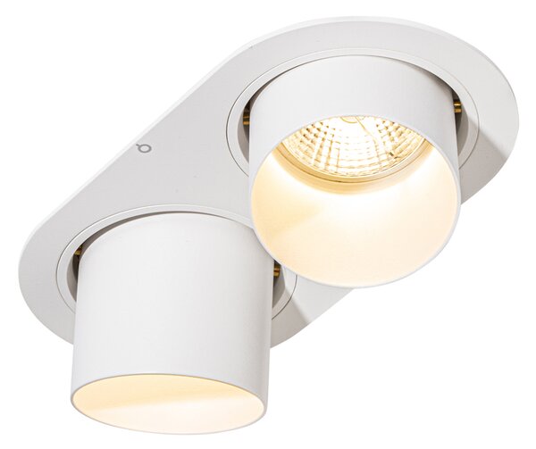 Spot rotund incastrat alb GU10 70mm inclinabil 2 lumini - Installa