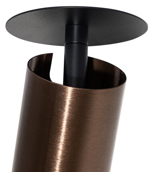 Set de 6 spoturi încastrate moderne bronz închis GU10 50mm - Chels