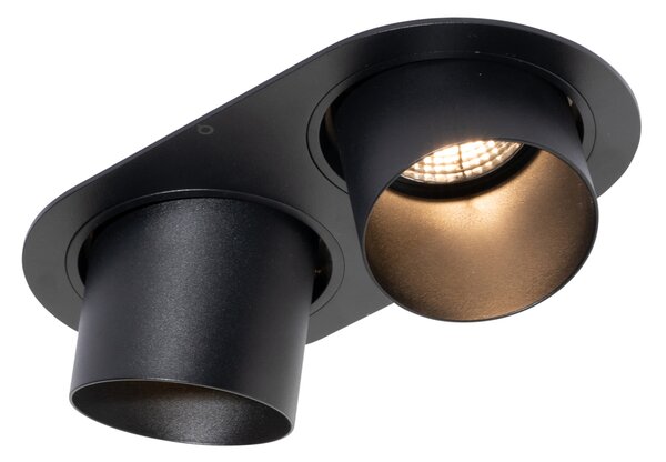 Spot îngropat rotund negru GU10 70mm orientabil 2 lumini - Installa