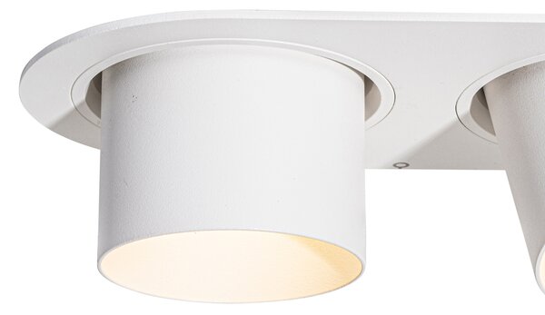 Set de 6 spoturi încastrate albe GU10 70mm înclinabile cu 2 lumini - Installa