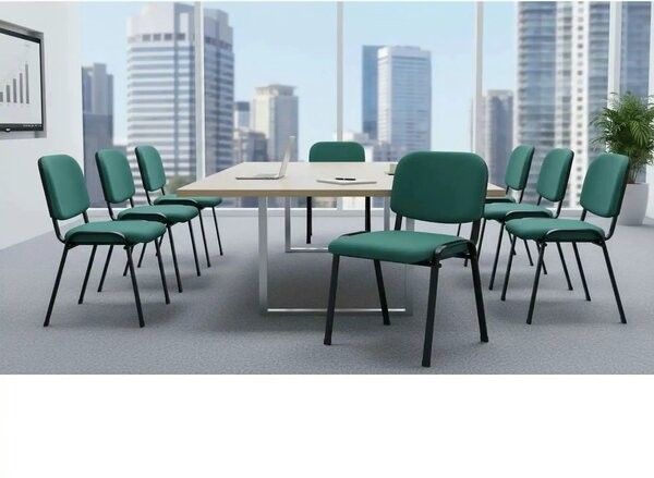 Scaun ISO 2, verde/negru, stofa, 53x55x82 cm