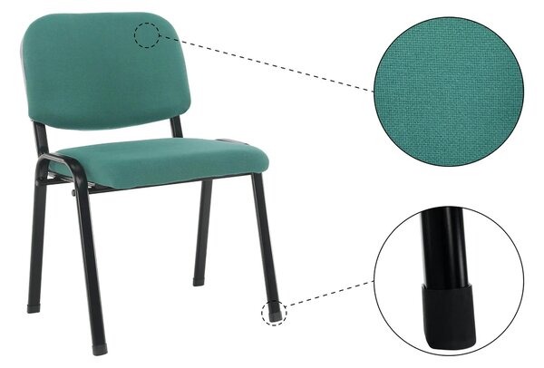 Scaun ISO 2, verde/negru, stofa, 53x55x82 cm