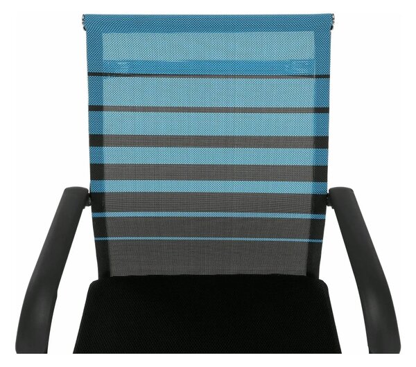 Scaun ESIN, albastru/negru, plasa/metal, 55x64x93 cm