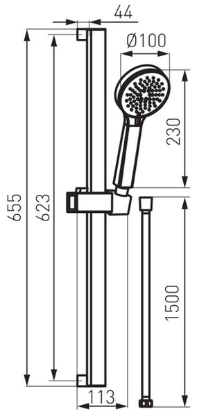 FDesign Seppia set de duș perete crom FD3-100-11