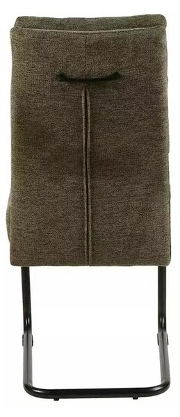 Scaun BERRY, verde olive/negru, stofa/metal, 44x44x97 cm
