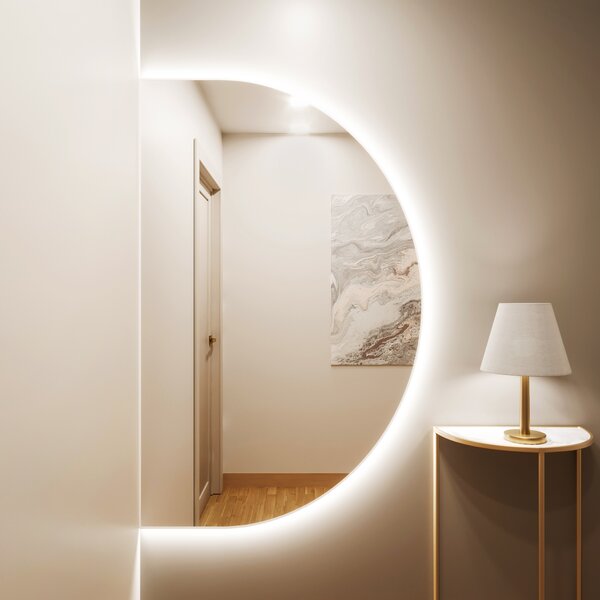 Baltica Design Tiny Border Semi Round oglindă 90x45 cm cu iluminare alb 5904107926865