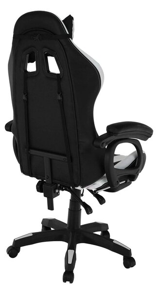 Scaun de birou JOVELA, negru/alb, piele ecologica, 65x65x114/124 cm