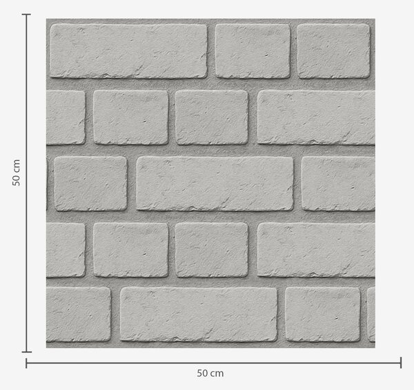Tapet Textură de cărămidă gri deschis cu margini moi, Tapet loft, a00878 : Uwalls.ro