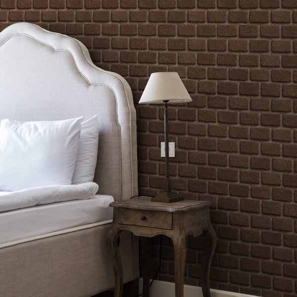 Tapet Textură rustică de cărămidă maro, Tapet loft, a00879 : Uwalls.ro
