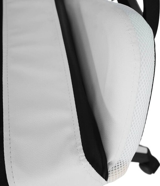 Scaun de birou JOVELA, negru/alb, piele ecologica, 65x65x114/124 cm