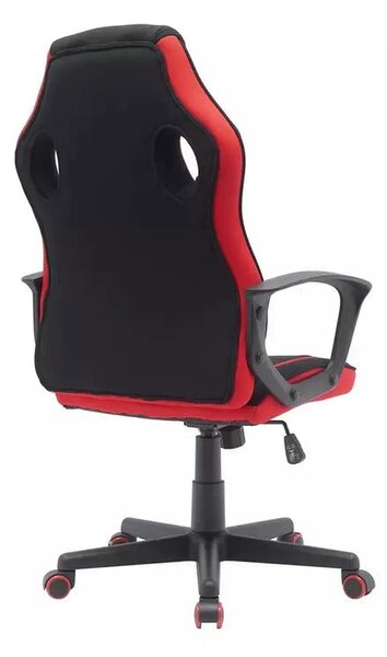 Scaun birou DAKAR, negru/rosu, stofa/plastic, 63x48x106/114 cm