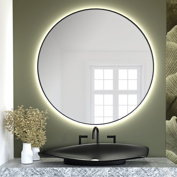 Baltica Design Tiny Border Bright oglindă 80x80 cm rotund cu iluminare auriu 5904107910826