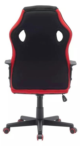 Scaun birou DAKAR, negru/rosu, stofa/plastic, 63x48x106/114 cm