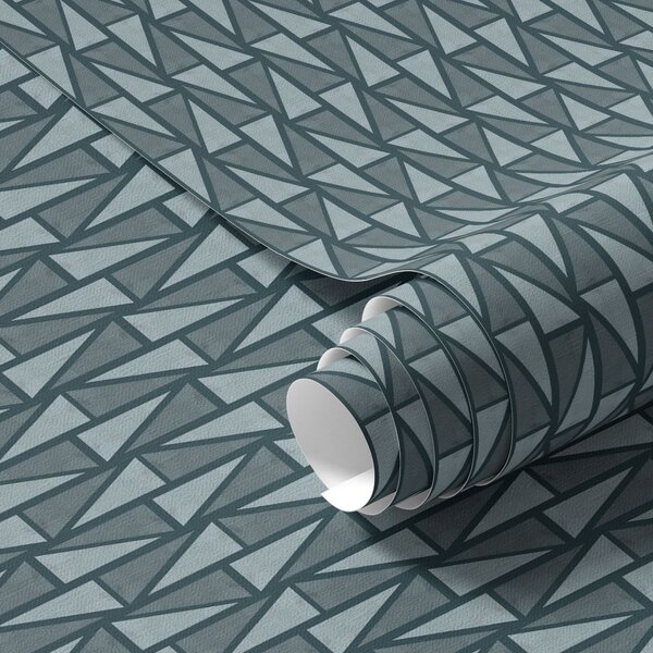 Tapet Lattice de culoare verde-albastru închis cu grinzi dense încrucișate, Tapet abstract, a00902v1 : Uwalls.ro