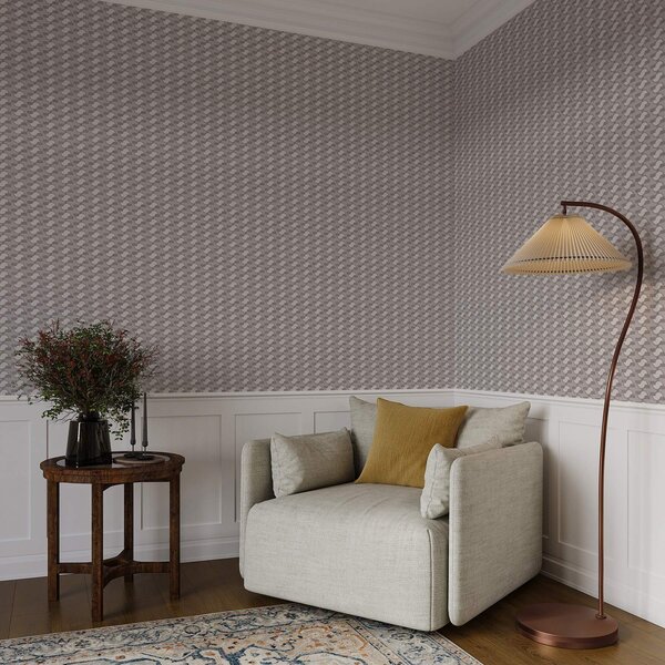 Tapet Plăci modulare mov cu semicercuri legate între ele, Tapet abstract, a00915 : Uwalls.ro