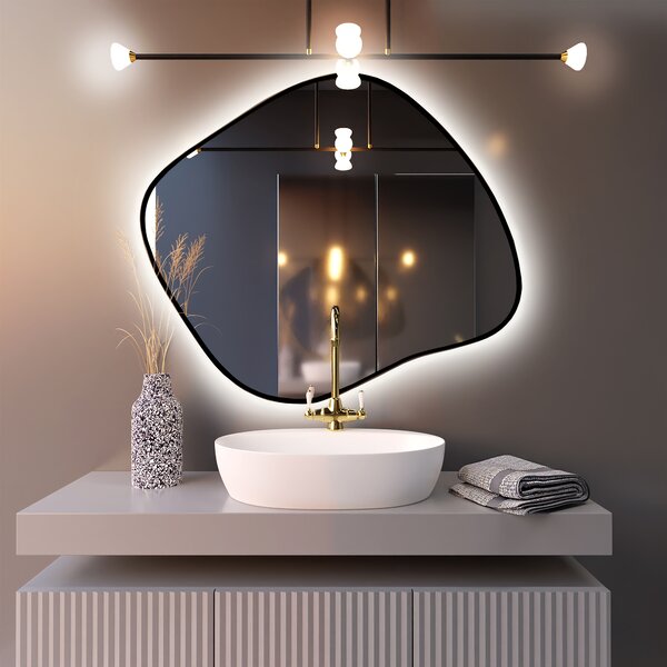 Baltica Design Bright Stain III oglindă 50x43 cm cu iluminare negru 5904107920139