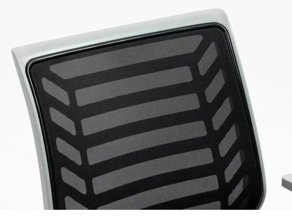 Scaun birou Q-320, gri/negru, stofa/plastic, 60x44x93/103 cm