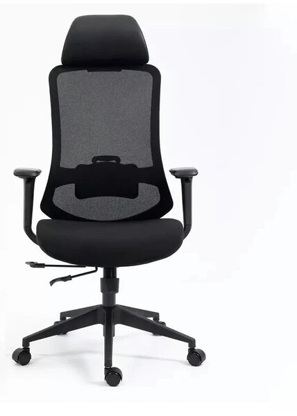 Scaun birou ERGON, negru, piele ecologica/plasa/stofa, 64x49x112/122 c