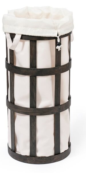 Coș de rufe din lemn cu sac alb Wireworks Cage, negru