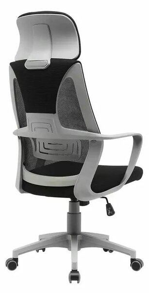 Scaun birou Q-095, negru/gri, stofa/plasa, 60x50x117/126 cm