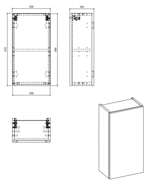 Comad Nova Oak dulap 30x18.9x57 cm stejar NOVA OAK A 83-30-1D(W83-01A)