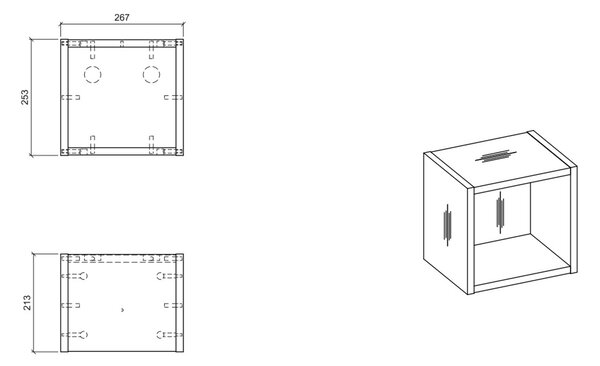 Comad Nova Oak regal 26x27 cm NOVA OAK A 83-27-Q(W83-04A)