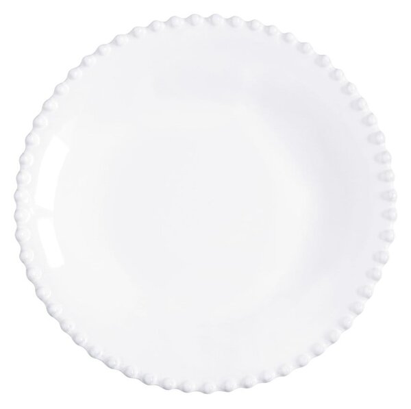 Farfurie adâncă din gresie ceramică Costa Nova Pearl, ⌀ 24 cm, alb