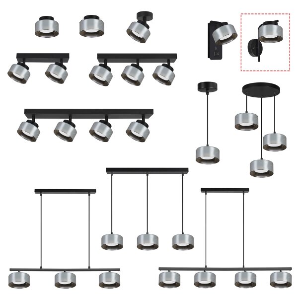 Brilagi - LED Lampă de perete AURA LUX 1xGX53/30W/230V negru/fumuriu