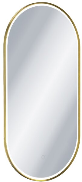 Excellent Corido oglindă 50x100 cm oval cu iluminare cu covoraș de încălzire auriu DOEX.CO100.050.GB