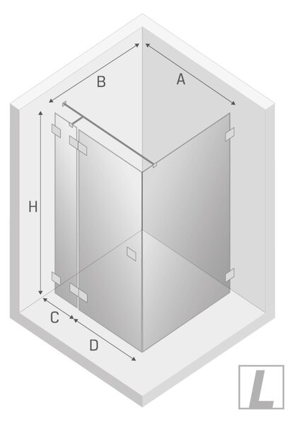 New Trendy Eventa cabină de duș 110x80 cm dreptunghiular crom luciu/sticlă transparentă EXK-4472