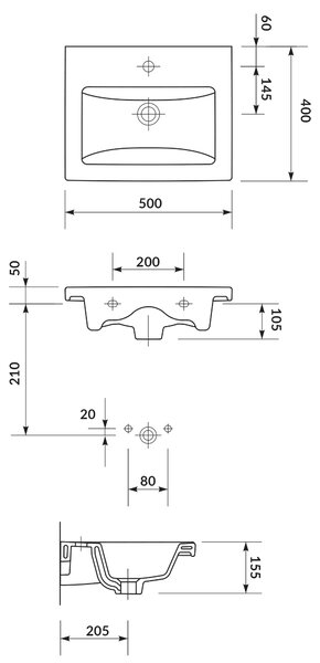 Cersanit Larga lavoar cu dulap 50 cm alb S801-567