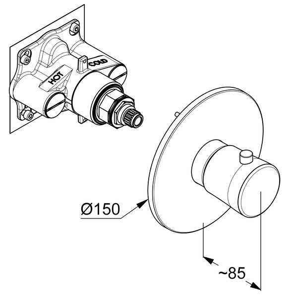 Kludi Balance baterie de duș ascuns cu termostat crom 527390575